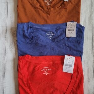*New* J.Crew Cotton T-Shirts in Red, Blue, and Brown